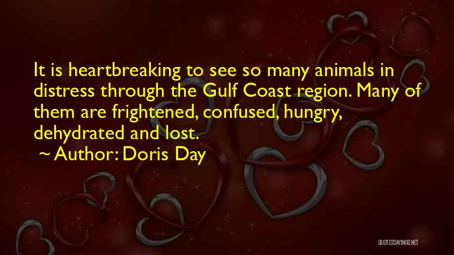 Doris Day Quotes: It Is Heartbreaking To See So Many Animals In Distress Through The Gulf Coast Region. Many Of Them Are Frightened,