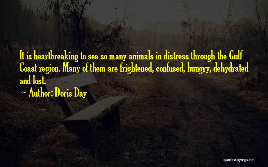 Doris Day Quotes: It Is Heartbreaking To See So Many Animals In Distress Through The Gulf Coast Region. Many Of Them Are Frightened,