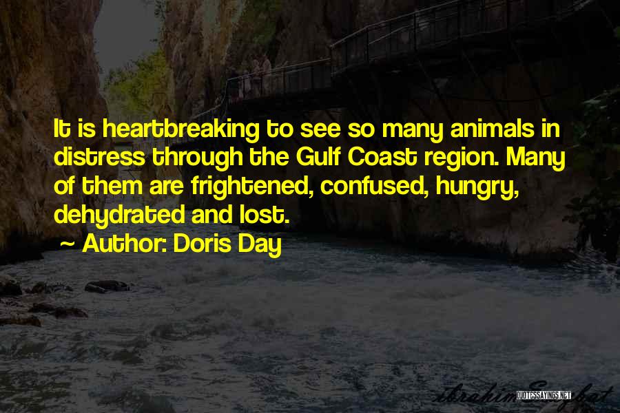 Doris Day Quotes: It Is Heartbreaking To See So Many Animals In Distress Through The Gulf Coast Region. Many Of Them Are Frightened,