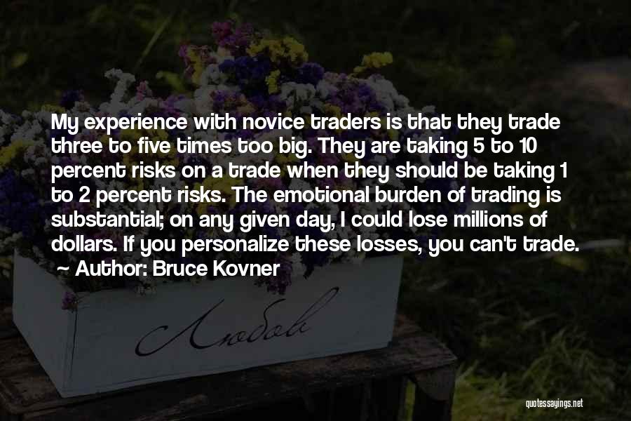 Bruce Kovner Quotes: My Experience With Novice Traders Is That They Trade Three To Five Times Too Big. They Are Taking 5 To