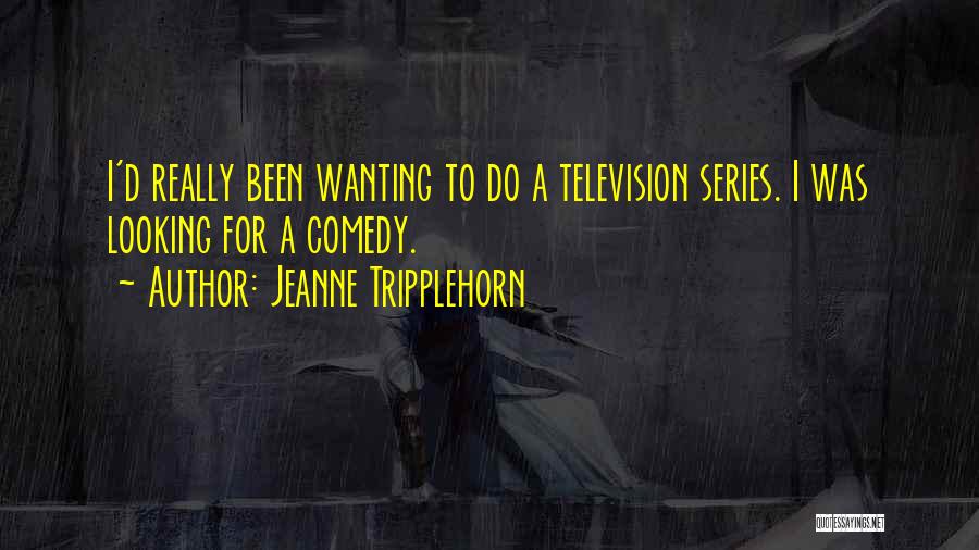 Jeanne Tripplehorn Quotes: I'd Really Been Wanting To Do A Television Series. I Was Looking For A Comedy.