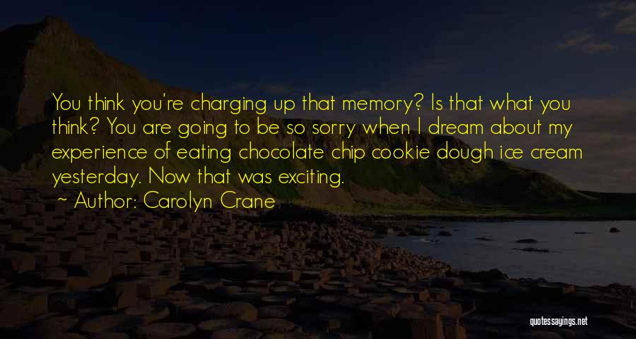 Carolyn Crane Quotes: You Think You're Charging Up That Memory? Is That What You Think? You Are Going To Be So Sorry When