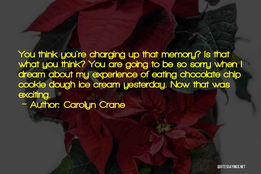 Carolyn Crane Quotes: You Think You're Charging Up That Memory? Is That What You Think? You Are Going To Be So Sorry When