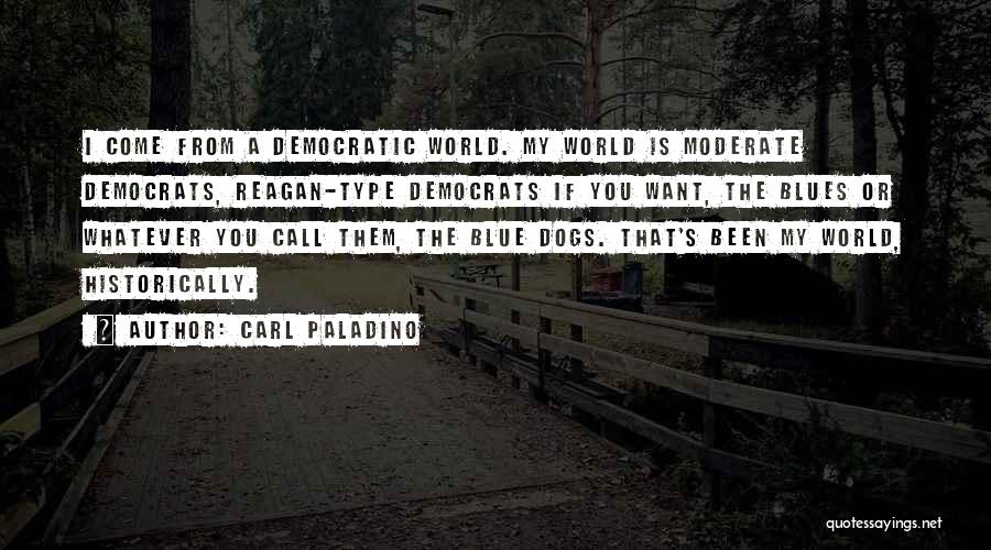 Carl Paladino Quotes: I Come From A Democratic World. My World Is Moderate Democrats, Reagan-type Democrats If You Want, The Blues Or Whatever