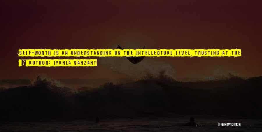 Iyanla Vanzant Quotes: Self-worth Is An Understanding On The Intellectual Level, Trusting At The Heart Level, And Accepting At The Soul Level That