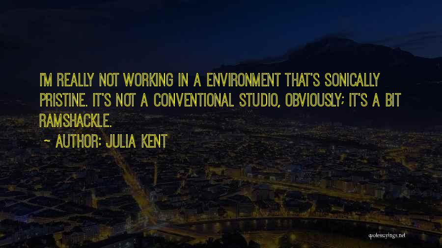 Julia Kent Quotes: I'm Really Not Working In A Environment That's Sonically Pristine. It's Not A Conventional Studio, Obviously; It's A Bit Ramshackle.