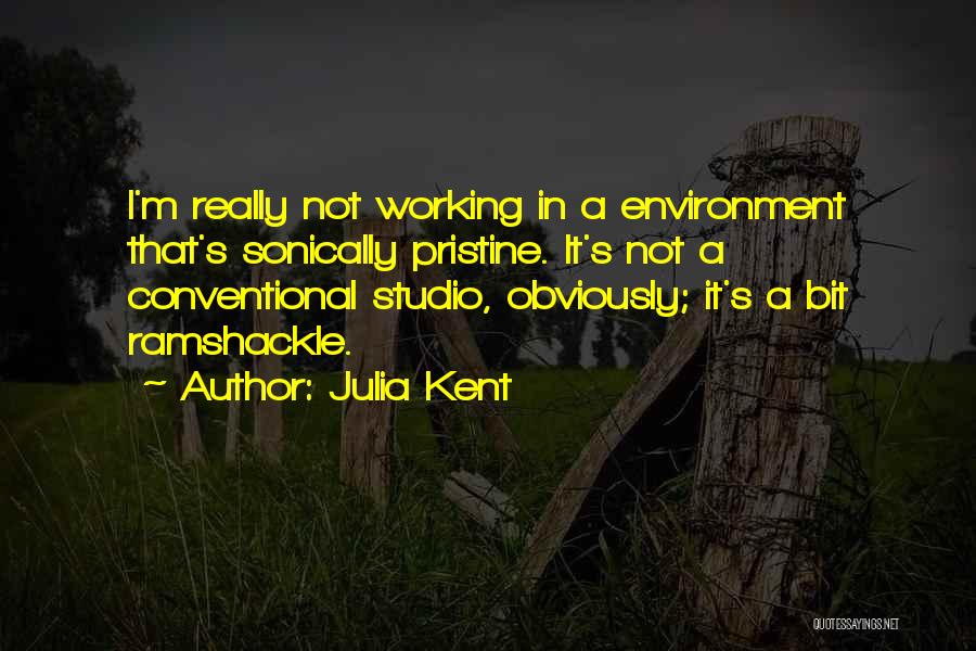 Julia Kent Quotes: I'm Really Not Working In A Environment That's Sonically Pristine. It's Not A Conventional Studio, Obviously; It's A Bit Ramshackle.