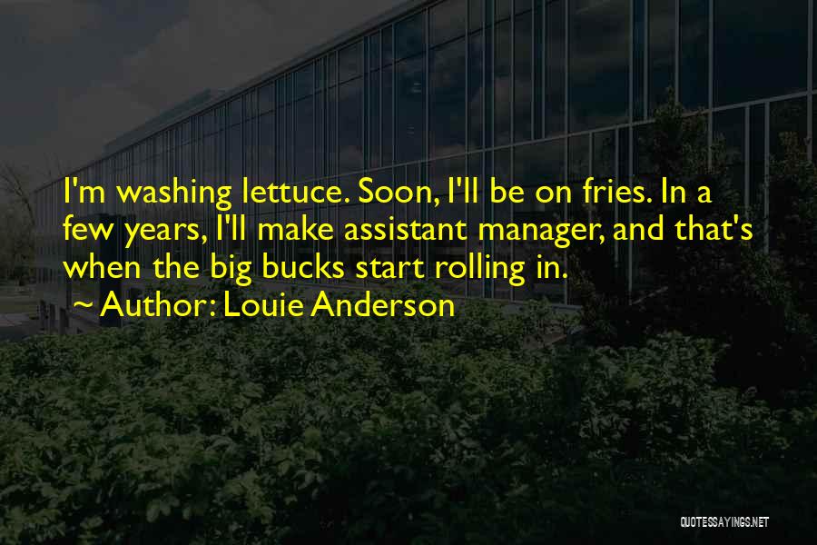 Louie Anderson Quotes: I'm Washing Lettuce. Soon, I'll Be On Fries. In A Few Years, I'll Make Assistant Manager, And That's When The