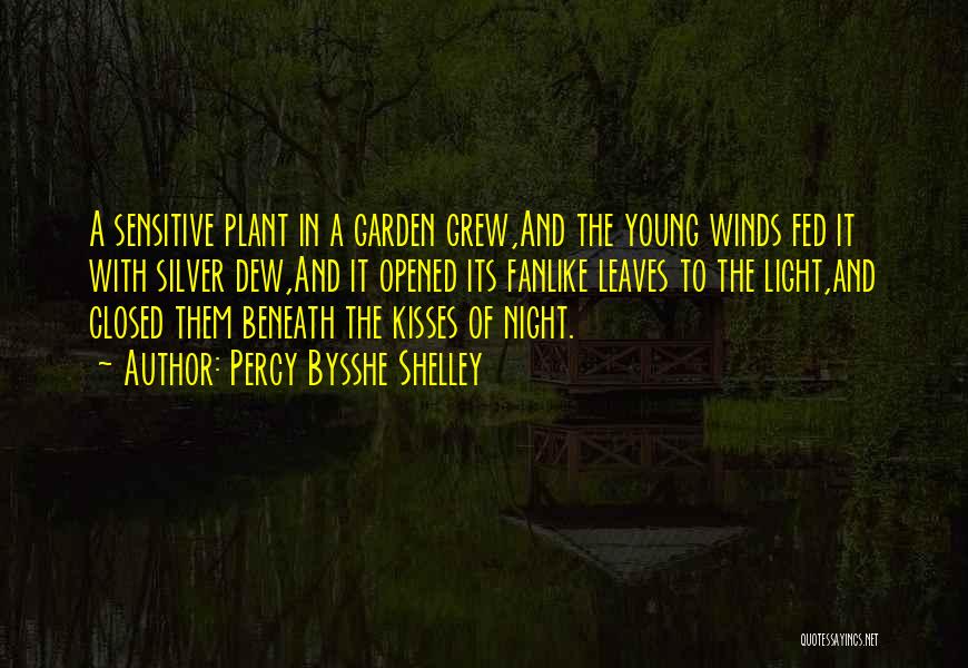 Percy Bysshe Shelley Quotes: A Sensitive Plant In A Garden Grew,and The Young Winds Fed It With Silver Dew,and It Opened Its Fanlike Leaves