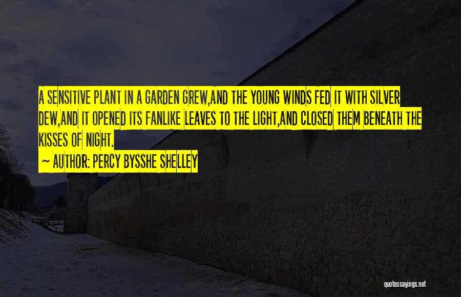 Percy Bysshe Shelley Quotes: A Sensitive Plant In A Garden Grew,and The Young Winds Fed It With Silver Dew,and It Opened Its Fanlike Leaves