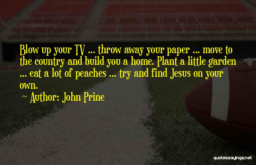 John Prine Quotes: Blow Up Your Tv ... Throw Away Your Paper ... Move To The Country And Build You A Home. Plant