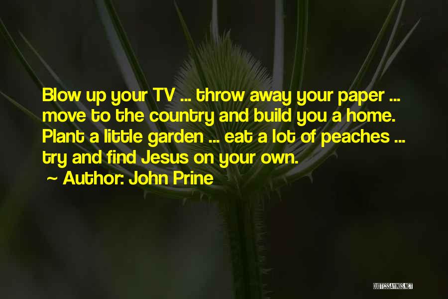 John Prine Quotes: Blow Up Your Tv ... Throw Away Your Paper ... Move To The Country And Build You A Home. Plant