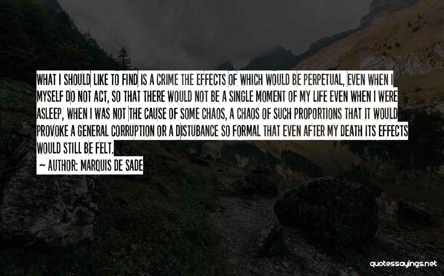 Marquis De Sade Quotes: What I Should Like To Find Is A Crime The Effects Of Which Would Be Perpetual, Even When I Myself
