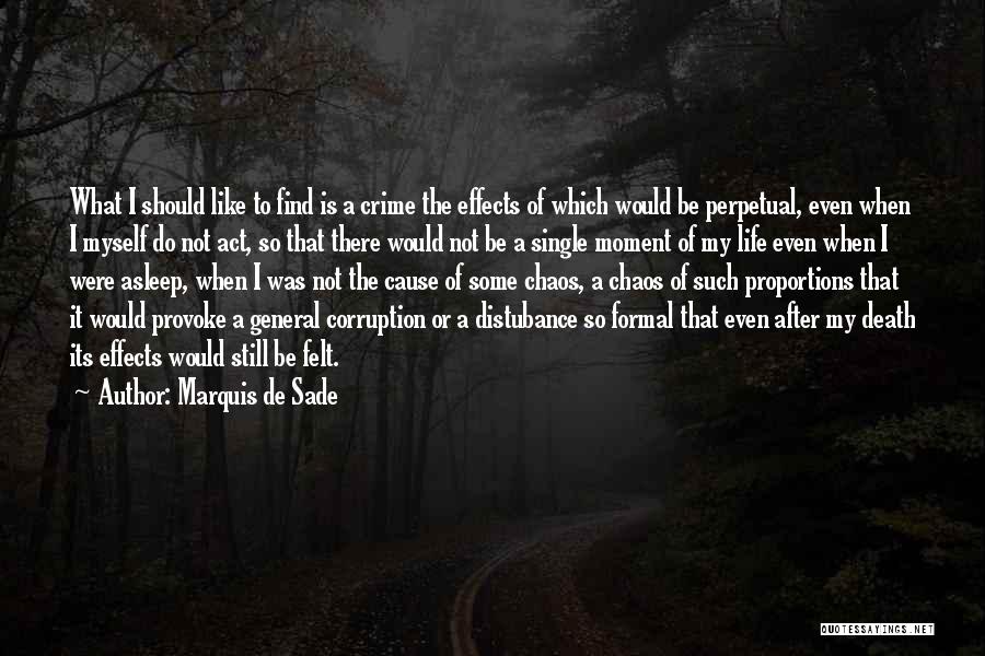 Marquis De Sade Quotes: What I Should Like To Find Is A Crime The Effects Of Which Would Be Perpetual, Even When I Myself