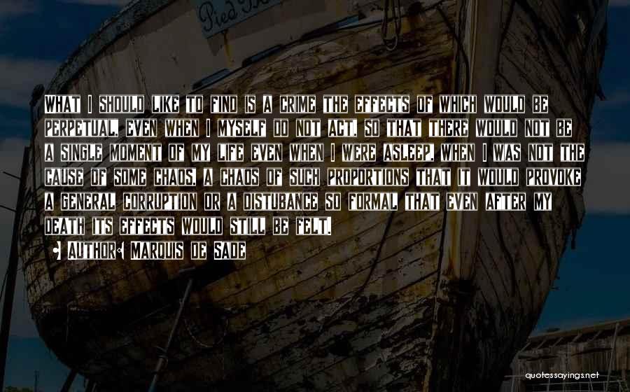 Marquis De Sade Quotes: What I Should Like To Find Is A Crime The Effects Of Which Would Be Perpetual, Even When I Myself