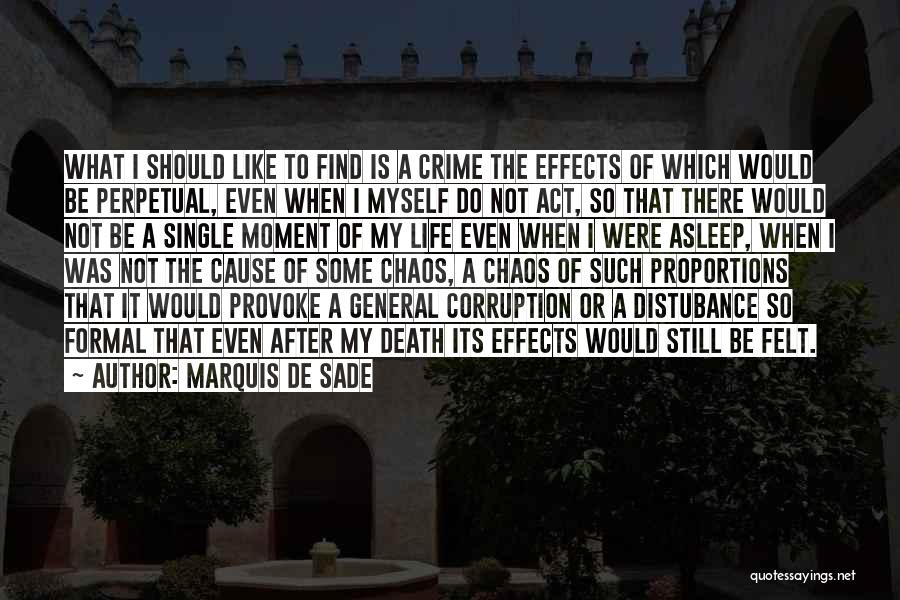 Marquis De Sade Quotes: What I Should Like To Find Is A Crime The Effects Of Which Would Be Perpetual, Even When I Myself