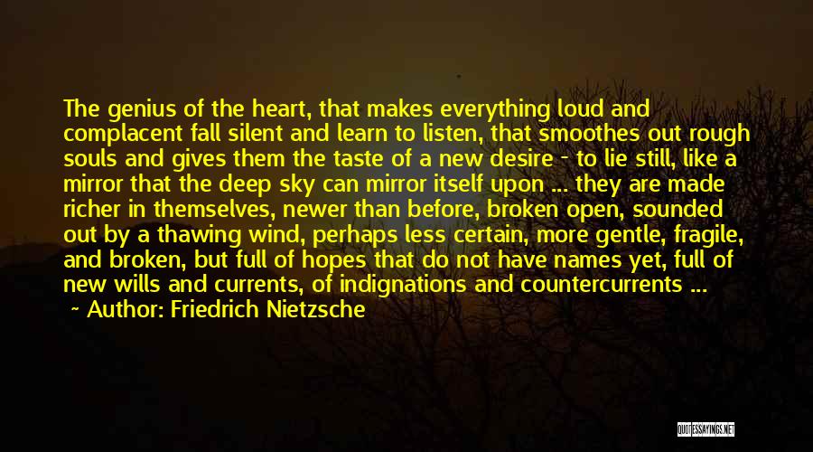 Friedrich Nietzsche Quotes: The Genius Of The Heart, That Makes Everything Loud And Complacent Fall Silent And Learn To Listen, That Smoothes Out