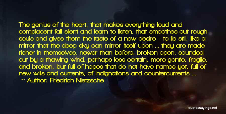 Friedrich Nietzsche Quotes: The Genius Of The Heart, That Makes Everything Loud And Complacent Fall Silent And Learn To Listen, That Smoothes Out