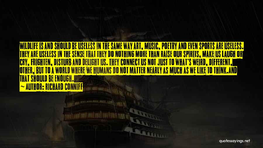 Richard Conniff Quotes: Wildlife Is And Should Be Useless In The Same Way Art, Music, Poetry And Even Sports Are Useless. They Are