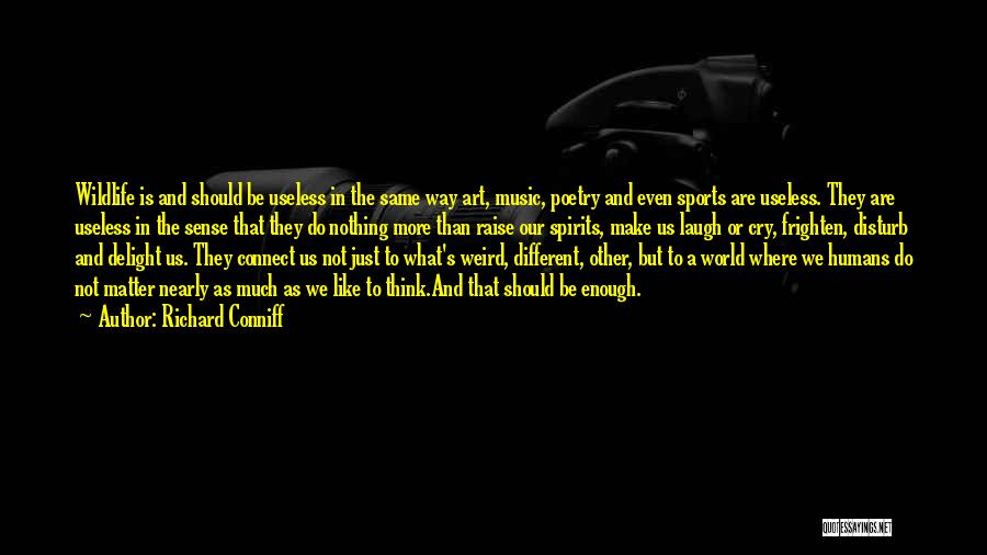 Richard Conniff Quotes: Wildlife Is And Should Be Useless In The Same Way Art, Music, Poetry And Even Sports Are Useless. They Are