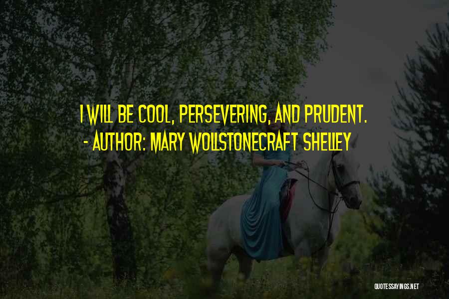 Mary Wollstonecraft Shelley Quotes: I Will Be Cool, Persevering, And Prudent.