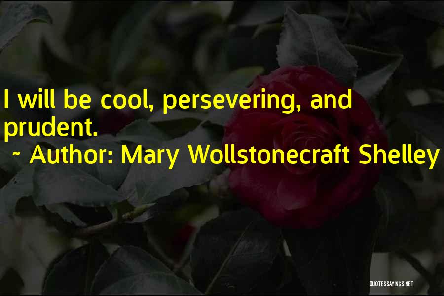 Mary Wollstonecraft Shelley Quotes: I Will Be Cool, Persevering, And Prudent.