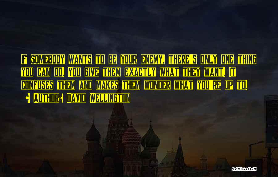 David Wellington Quotes: If Somebody Wants To Be Your Enemy, There's Only One Thing You Can Do. You Give Them Exactly What They