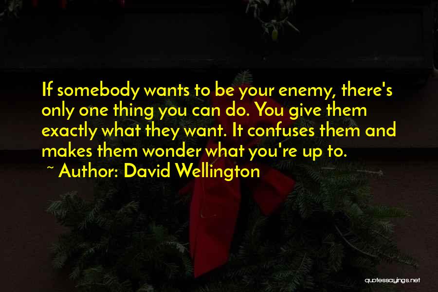 David Wellington Quotes: If Somebody Wants To Be Your Enemy, There's Only One Thing You Can Do. You Give Them Exactly What They