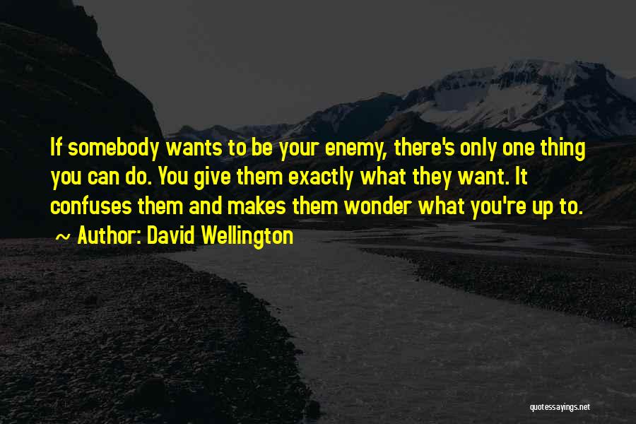 David Wellington Quotes: If Somebody Wants To Be Your Enemy, There's Only One Thing You Can Do. You Give Them Exactly What They