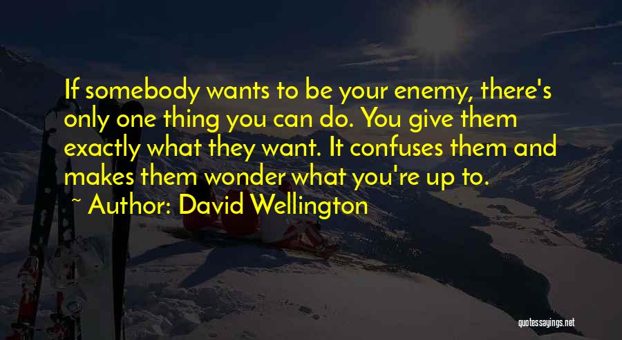 David Wellington Quotes: If Somebody Wants To Be Your Enemy, There's Only One Thing You Can Do. You Give Them Exactly What They