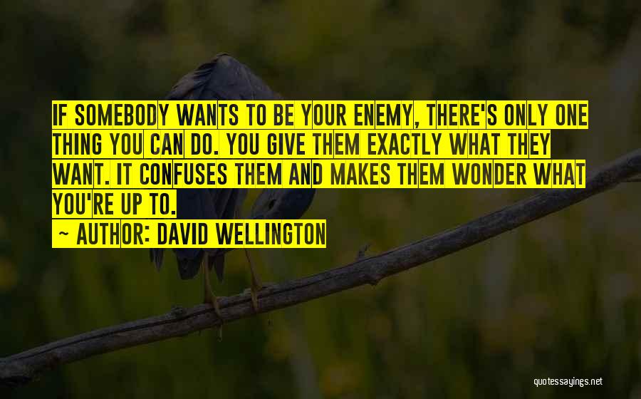 David Wellington Quotes: If Somebody Wants To Be Your Enemy, There's Only One Thing You Can Do. You Give Them Exactly What They