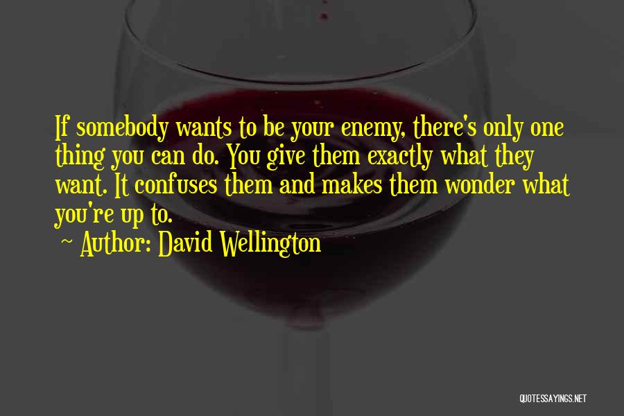 David Wellington Quotes: If Somebody Wants To Be Your Enemy, There's Only One Thing You Can Do. You Give Them Exactly What They