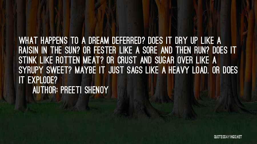Preeti Shenoy Quotes: What Happens To A Dream Deferred? Does It Dry Up Like A Raisin In The Sun? Or Fester Like A