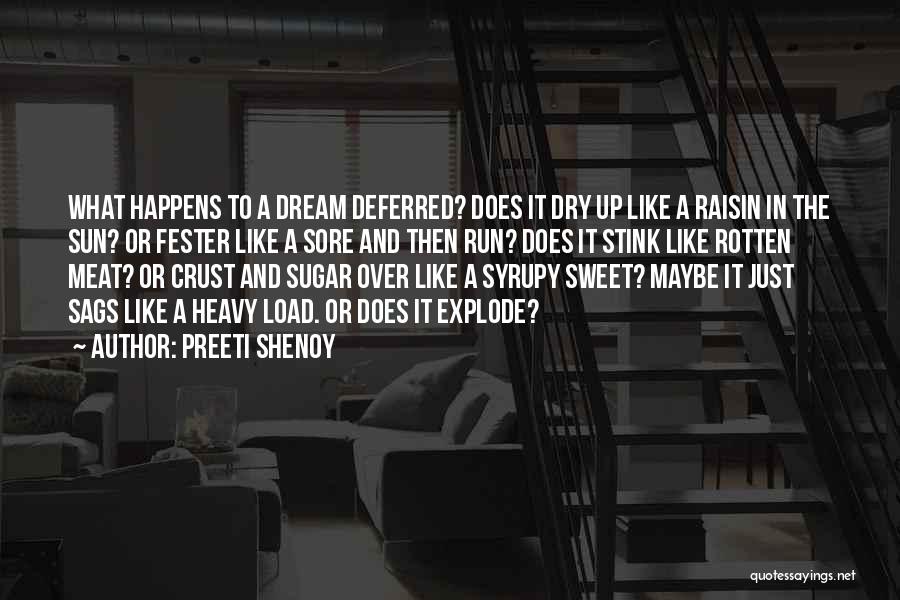 Preeti Shenoy Quotes: What Happens To A Dream Deferred? Does It Dry Up Like A Raisin In The Sun? Or Fester Like A