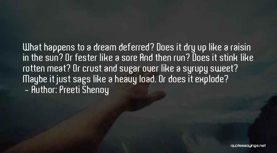 Preeti Shenoy Quotes: What Happens To A Dream Deferred? Does It Dry Up Like A Raisin In The Sun? Or Fester Like A