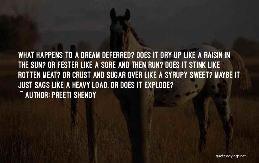 Preeti Shenoy Quotes: What Happens To A Dream Deferred? Does It Dry Up Like A Raisin In The Sun? Or Fester Like A