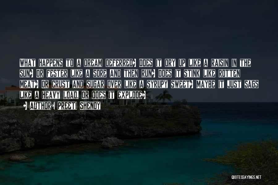 Preeti Shenoy Quotes: What Happens To A Dream Deferred? Does It Dry Up Like A Raisin In The Sun? Or Fester Like A