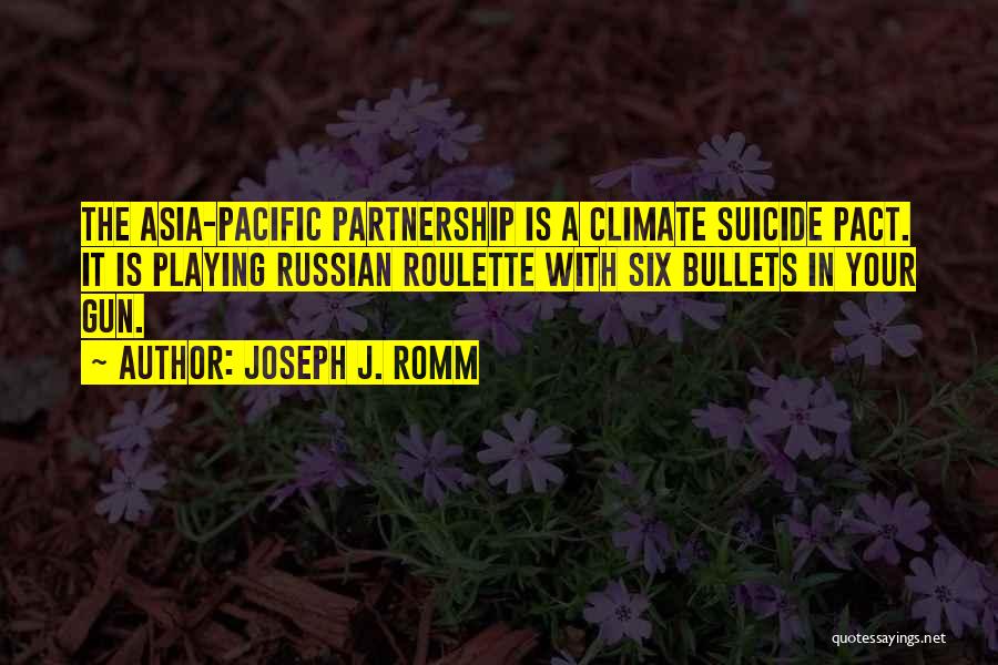 Joseph J. Romm Quotes: The Asia-pacific Partnership Is A Climate Suicide Pact. It Is Playing Russian Roulette With Six Bullets In Your Gun.