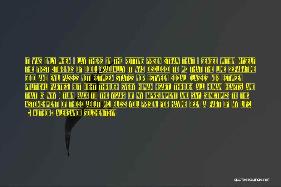 Aleksandr Solzhenitsyn Quotes: It Was Only When I Lay There On The Rotting Prison Straw That I Sensed Within Myself The First Stirrings
