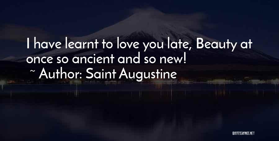 Saint Augustine Quotes: I Have Learnt To Love You Late, Beauty At Once So Ancient And So New!