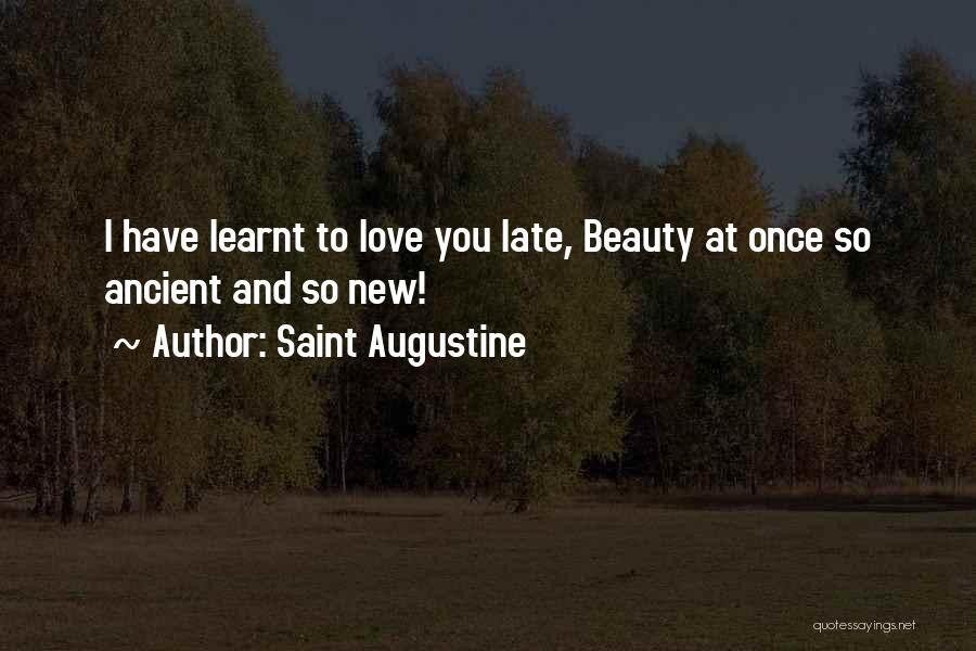 Saint Augustine Quotes: I Have Learnt To Love You Late, Beauty At Once So Ancient And So New!