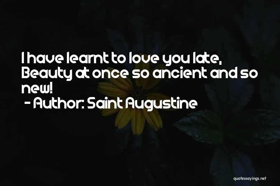 Saint Augustine Quotes: I Have Learnt To Love You Late, Beauty At Once So Ancient And So New!