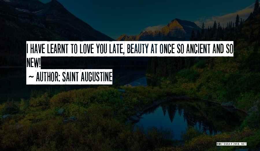 Saint Augustine Quotes: I Have Learnt To Love You Late, Beauty At Once So Ancient And So New!