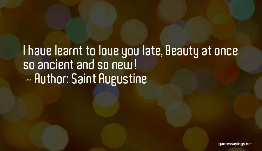 Saint Augustine Quotes: I Have Learnt To Love You Late, Beauty At Once So Ancient And So New!