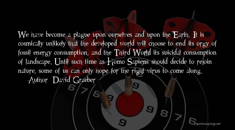 David Graeber Quotes: We Have Become A Plague Upon Ourselves And Upon The Earth. It Is Cosmically Unlikely That The Developed World Will