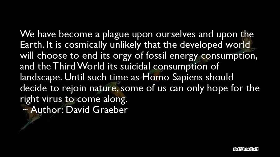 David Graeber Quotes: We Have Become A Plague Upon Ourselves And Upon The Earth. It Is Cosmically Unlikely That The Developed World Will