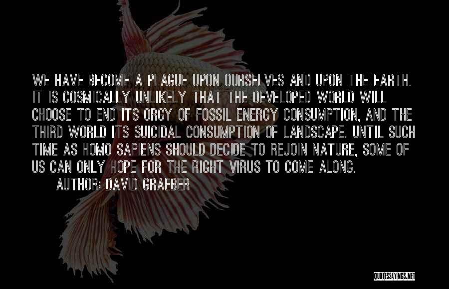 David Graeber Quotes: We Have Become A Plague Upon Ourselves And Upon The Earth. It Is Cosmically Unlikely That The Developed World Will