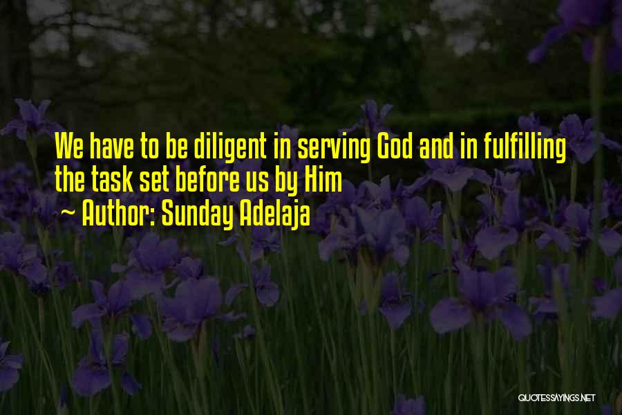 Sunday Adelaja Quotes: We Have To Be Diligent In Serving God And In Fulfilling The Task Set Before Us By Him