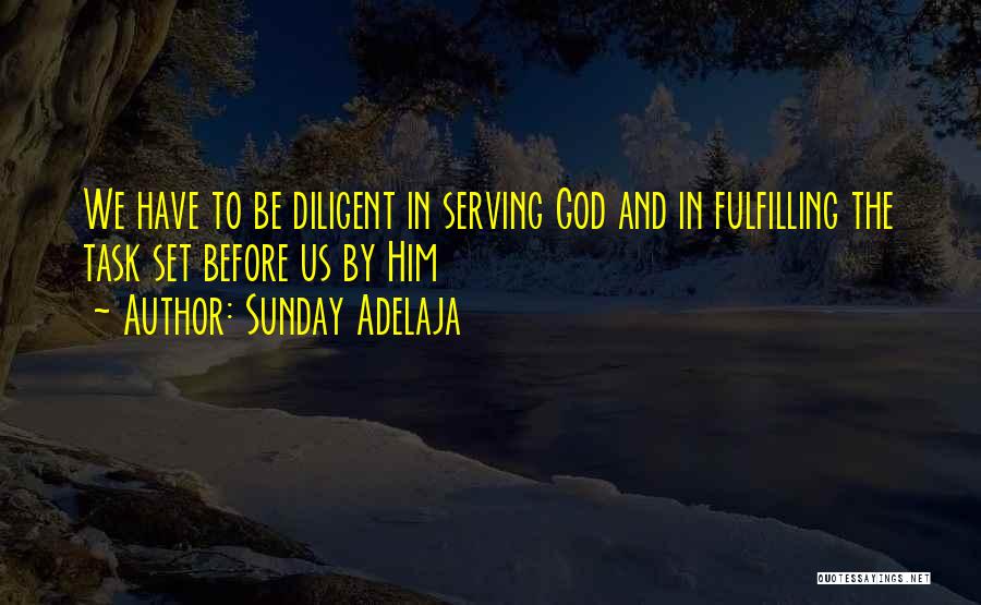 Sunday Adelaja Quotes: We Have To Be Diligent In Serving God And In Fulfilling The Task Set Before Us By Him