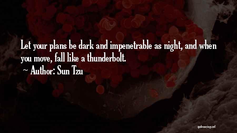 Sun Tzu Quotes: Let Your Plans Be Dark And Impenetrable As Night, And When You Move, Fall Like A Thunderbolt.